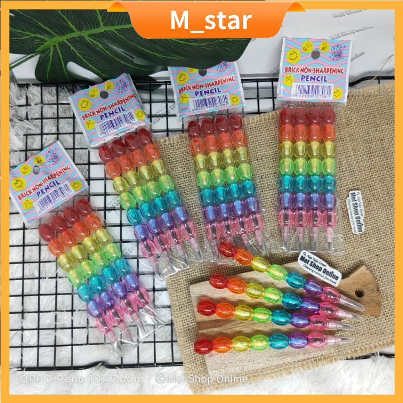 

pensil lantu susun bensia (1 set=4pc) / pensil susun / pensil bensia lucu /pencil lantu/lantu/bensia