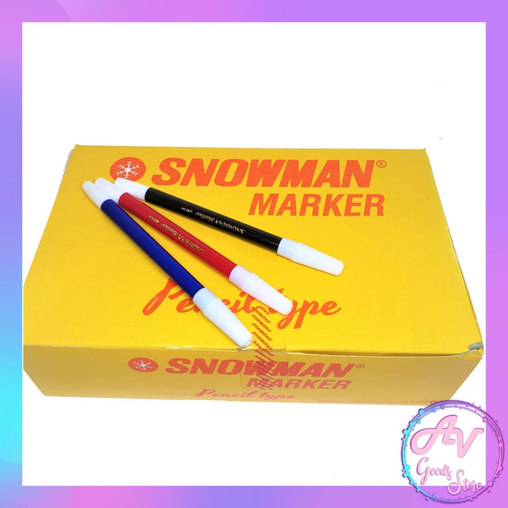 

1Pcs Spidol Snowman KECIL ECERAN / 1buah Spidol Warna Snowman PW-1A