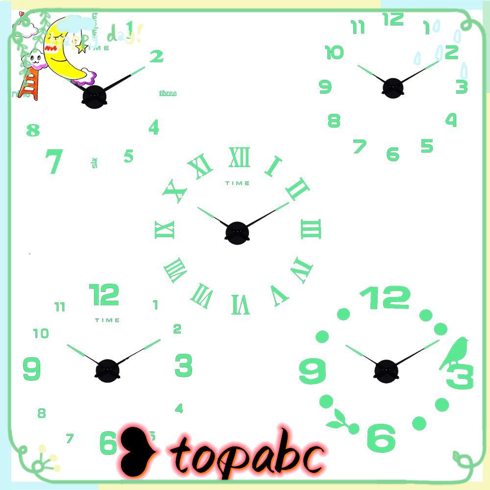 Top Wall Clock DIY Sederhana 3D Luminous Akrilik Jam Stiker Dinding