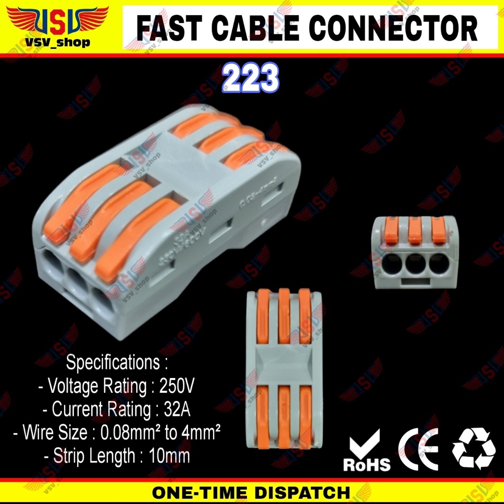 Terminal Konektor Kabel Sambung Cabang Quick Cable Connector 3to3