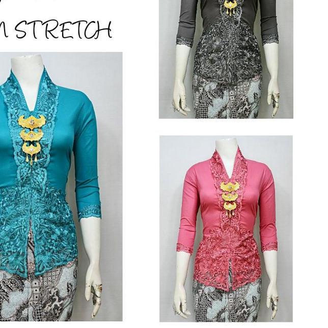 ☈ Indah KEBAYA KARTINI LENGAN 7/8 BORDIR SENADA KATUN STRETCH KEBAYA WISUDA KEBAYA KATUN KEBAYA AKAD