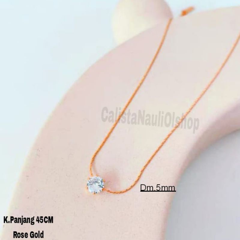 Kalung Titanium Nagita Permata Satu Fashion Korea Anti Karat Dan Anti Luntur