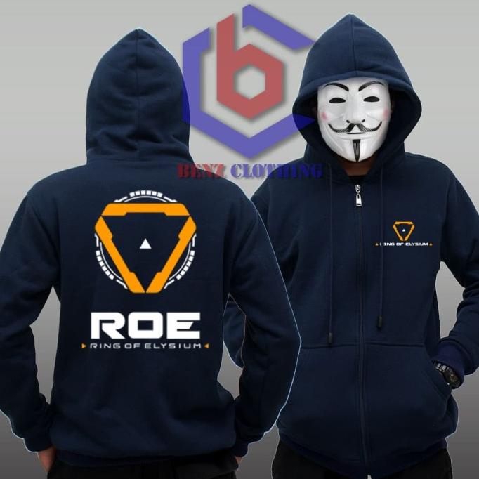Jaket Hoodie Sweater Ring Of Elysium Logo Outerwear Pria Wanita Zipper Resleting Depan Polos Sablon 