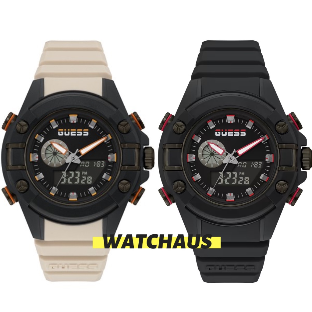 JAM TANGAN PRIA GUESS GW0269G1 GW0269G3 G FORCE ANALOG-DIGITAL SILICONE STRAP