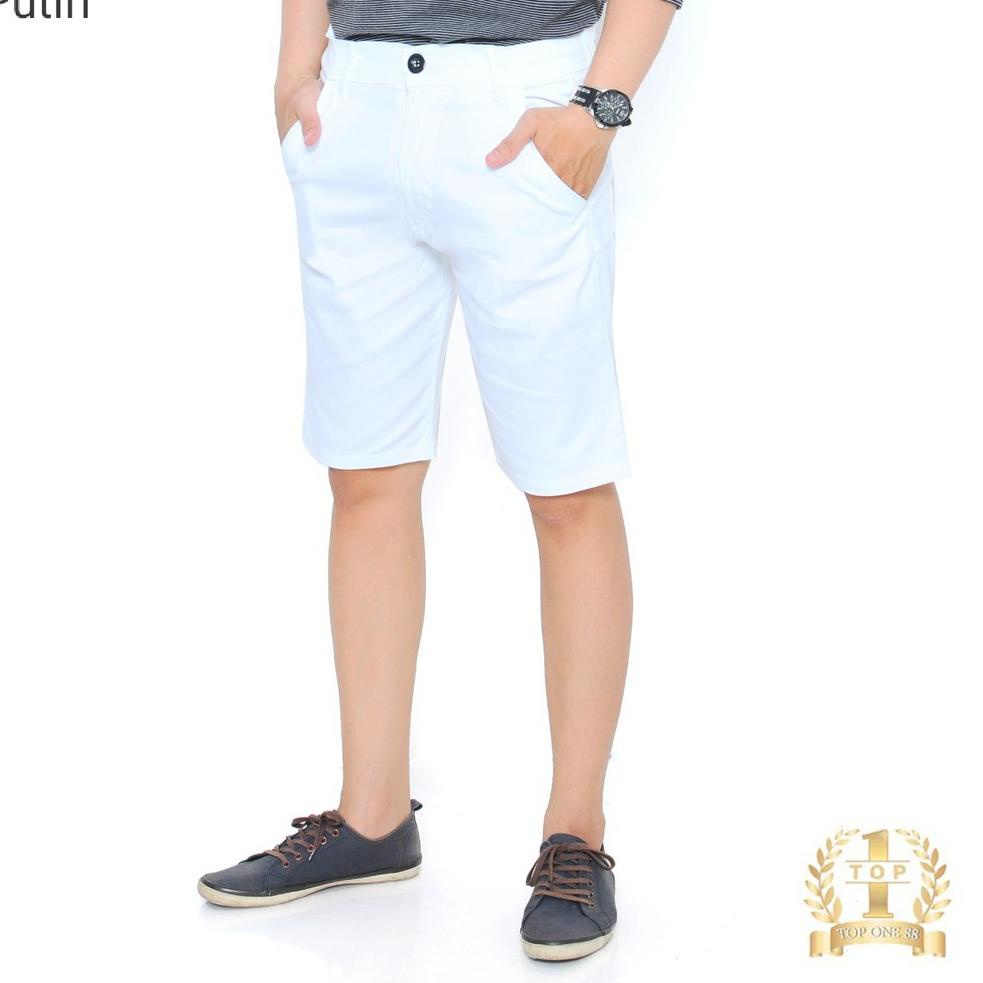 Best Seller Topone88 celana pendek pria chino ( putih )
