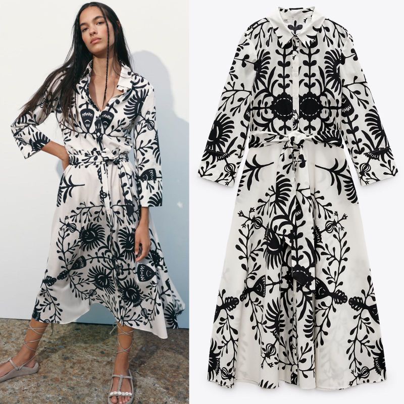 z** Flora printed BW batik maxy dress