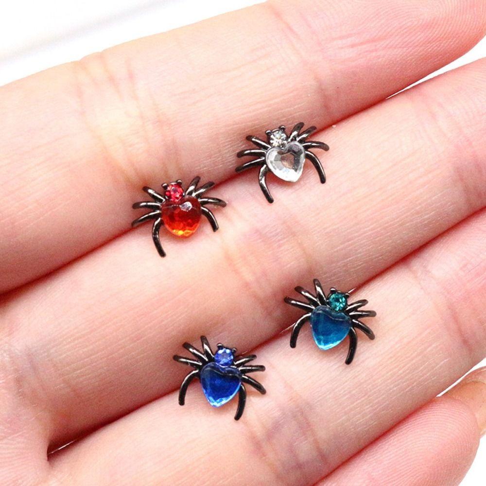 MXBEAUTY Wanita Anting Trendi Fashion Perhiasan Halus Hadiah Ulang Tahun Niche Desain Spider Ins Gaya Zirkon Tindik Earring