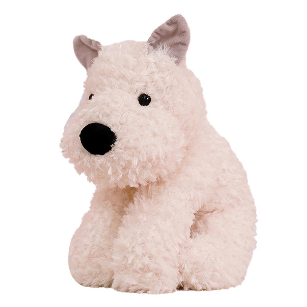 Timekey Adorable West Highland White Terrier Dog Plushie Lembut Puppy Mainan Mewah Boneka Binatang Manusia Hidup Bayi Menenangkan Tidur Boneka T6Z3