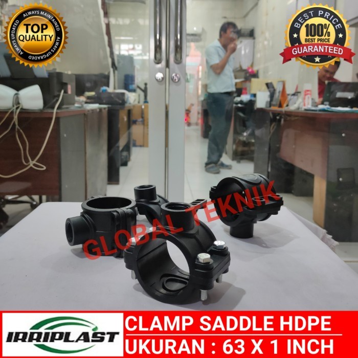Klem Sadle HDPE 63mm x 1" Inch / Clamp Saddle HDPE / Klem Sadel