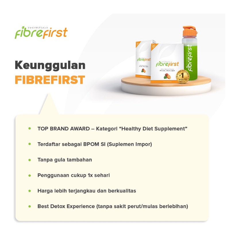[BPOM] FibreFirst isi 15 Sachet / Minuman Diet / Diet &amp; Detox / Fibre first daily 1 sachet / MY MOM