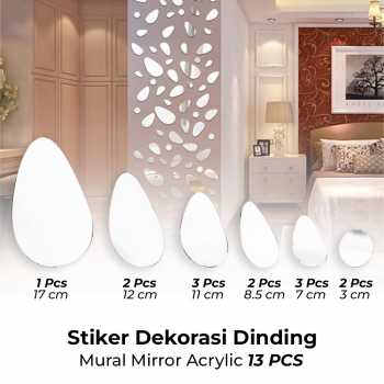 [13 PCS] Sticker Dekorasi Dinding Mural Mirror Acrylic / Stiker Kaca Tempel Dinding Tembok Rumah Cafe Kafe / Wallpaper Dinding Cermin Kaca Aesthetic Estetik Mewah Perekat Kuat Anti Pecah Tahan Lama / kaca Acrylic Acrilik Akrilik Cermin Dekorasi Dinding