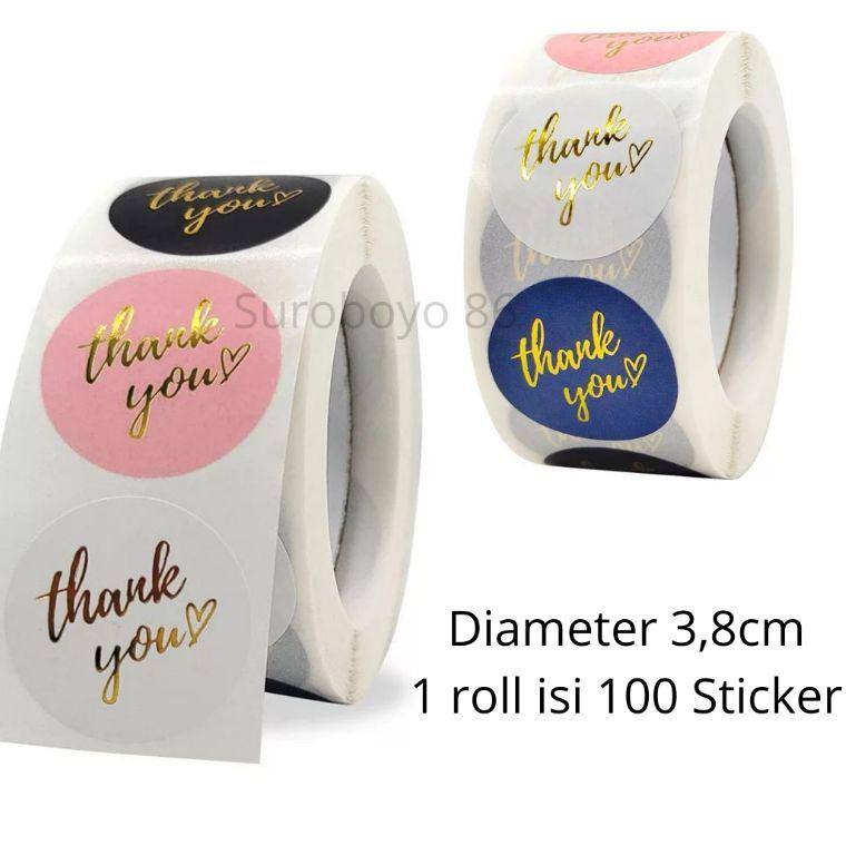 

N31 Sticker Label Makanan Souvenir Terima Kasih Stiker Thank You 3.8cm 100pcs BIG DISKON ㍼