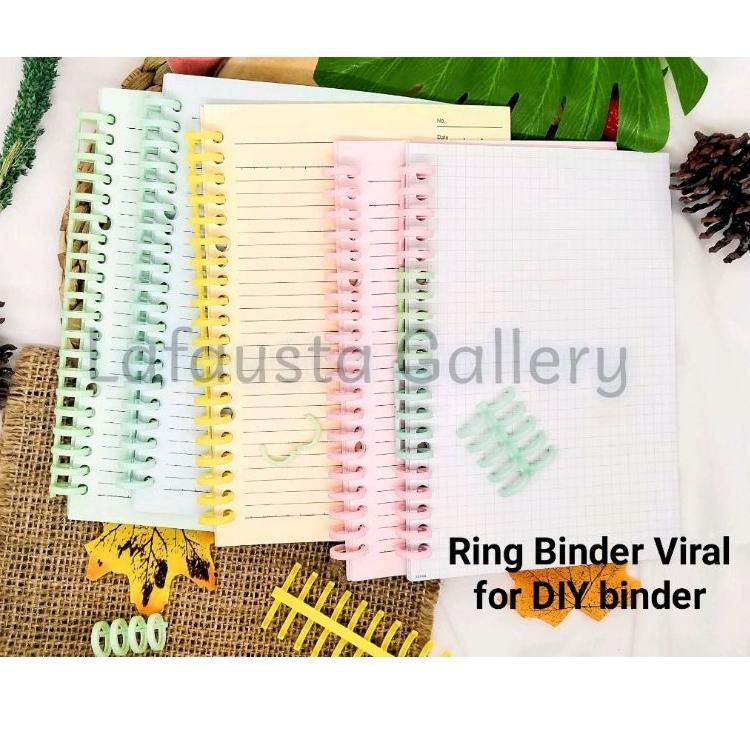 

L28 LF14 RING Plastik Binder Binding Plastic A5 B5 A4 A6 B5 Loose Leaf Ring Plastik lucu Transparan Bening READY STOCK ㆆ