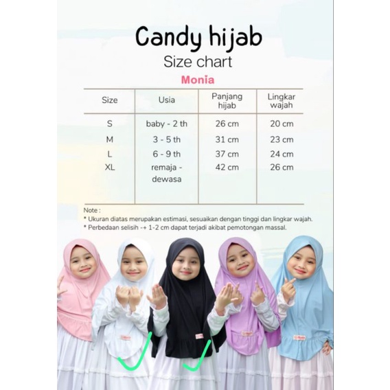 Candy Hijab by Monia Hijab Kids White  MLXL | Hijab Sekolah | Hijab Instant  Terlaris