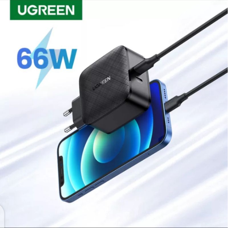 Ugreen 66W Charger 2 Port USB Type C PD QC 3.0 4.0 Fast Charging