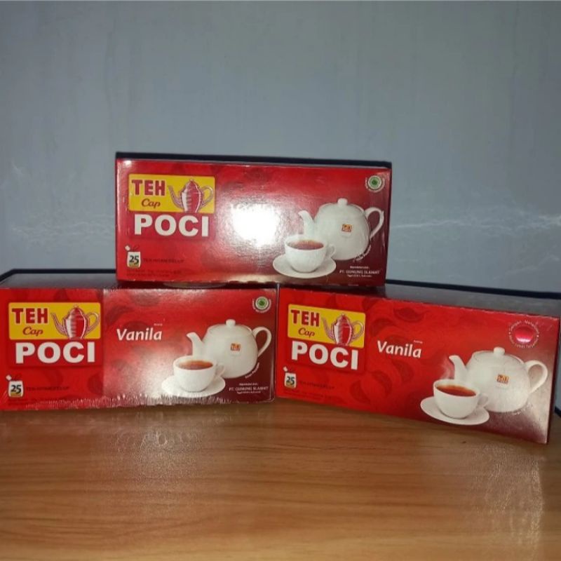 

Teh Cap Poci Vanilla 50 g 25 Kantong