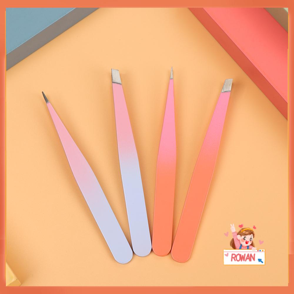 R-flower Penjepit Alis Kecantikan Beauty Making Stainless Steel Slant Head Makeup Tools Slant Tip Pinset