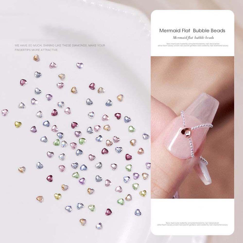 Agustina Jantung Dekorasi Kuku Wanita Fashion Mini Jantung Hiasan Kuku Berprofil Drills Nail Jewelry