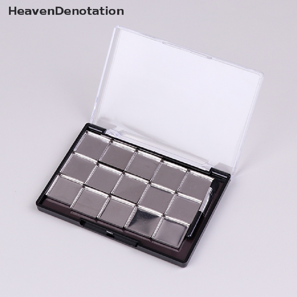 [HeavenDenotation] 1pc Palet Kosmetik Magnetik Kotak Makeup DIY Dengan 15kisi Plat Besi Dan Kuas HDV