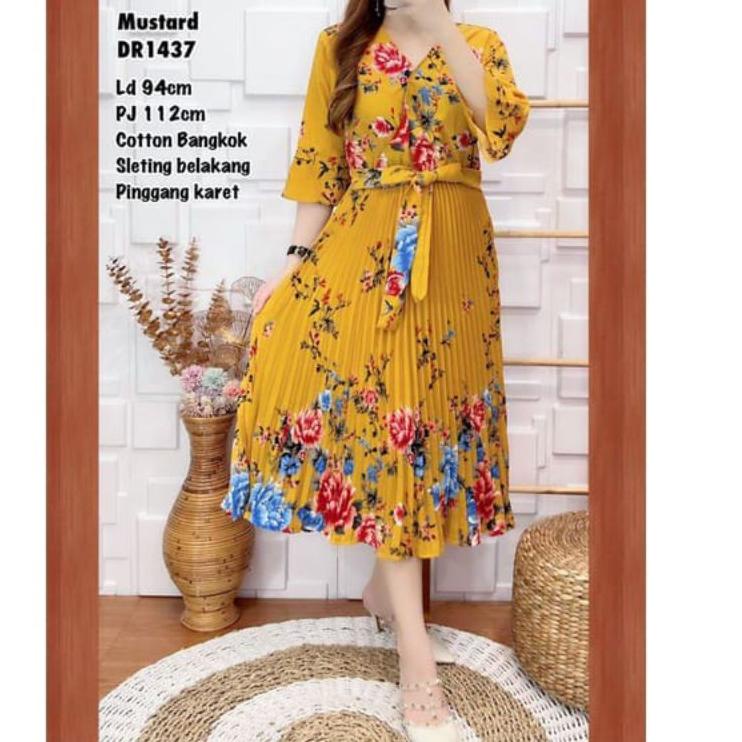 ✵ Dress Plisket Bunga 289 ✵