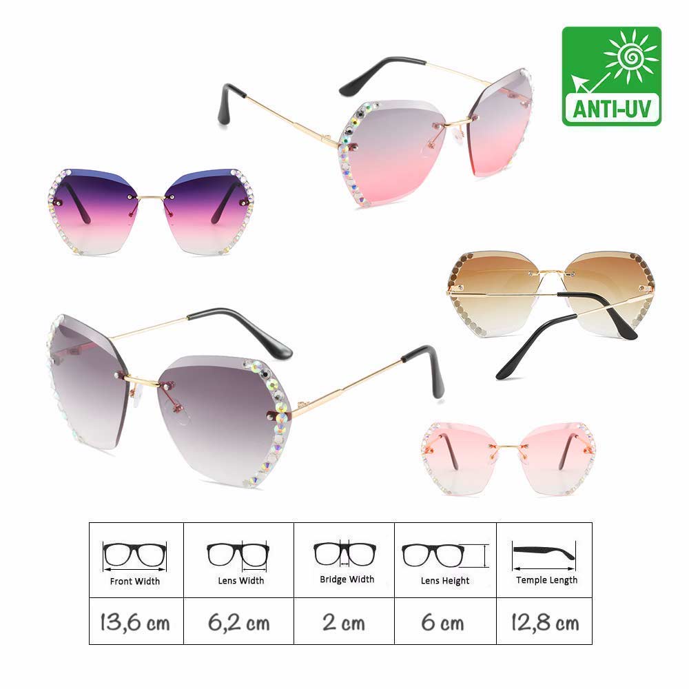 Kacamata UV400 [ Purple ] Anti Radiasi - Sunglasses Wanita Korea - HM8158