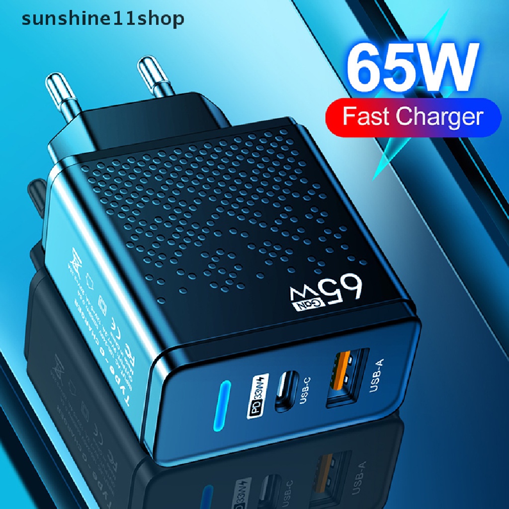 SAMSUNG Sho Fast Charge Charger 65W USB C Charger Untuk iPhone Xiaomi 12samsung Huawei USB Charger Handphone QC 3.0 Adaptor N