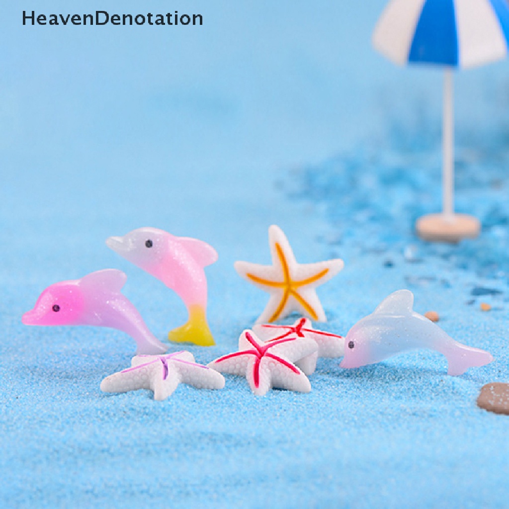 [HeavenDenotation] Bintang Laut Dolphin Kartun Resin Ornamen Resin Ikan Bintang Laut Lansekap Ornamen Aksesoris Dekorasi Aquarium HDV