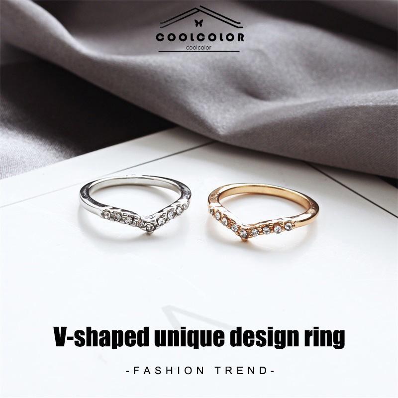 COD❤️Cincin Model Simple Cincin V Shape Ring Fashion Gaya Korea Simple- cl