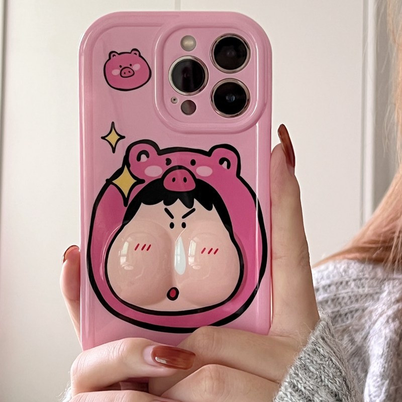 Pinch Face Pig Hat Soft Case HP iP iPhone 14 Plus 11 12 13 Pro Max New Casing Apple