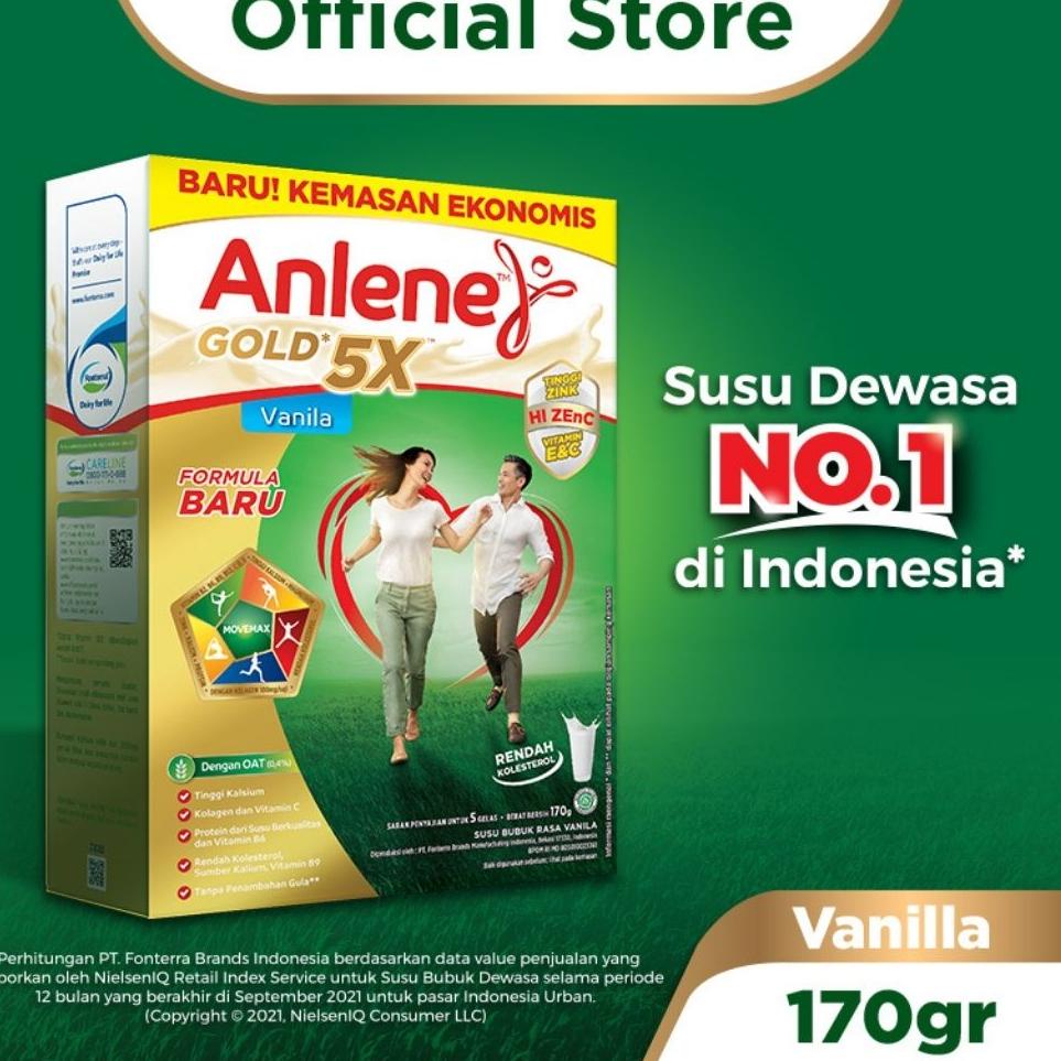 

✨MEN SALE✨ Anlene Gold 5X Susu Bubuk Vanila 170g - Nutrisi Tulang, Sendi, dan Otot buruan