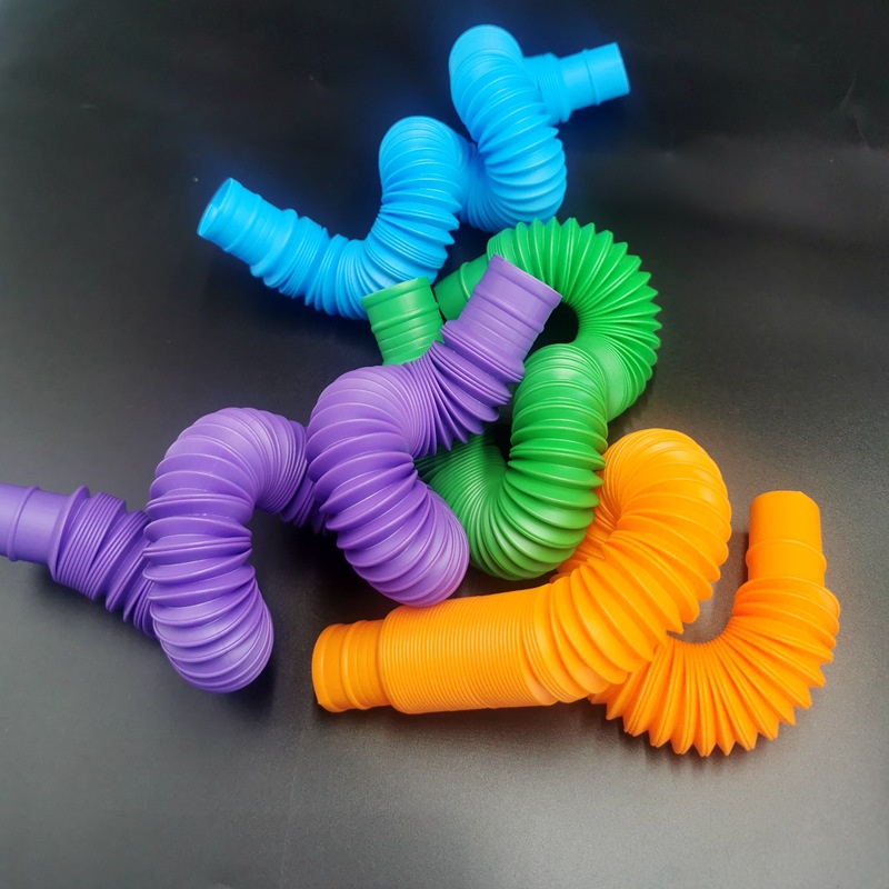 8 Pcs Pop Tabung Anak Tabung Teleskopik Sensory Toy Fidget Stress Relieve Squeeze Toys Montessori Edukasi Dini