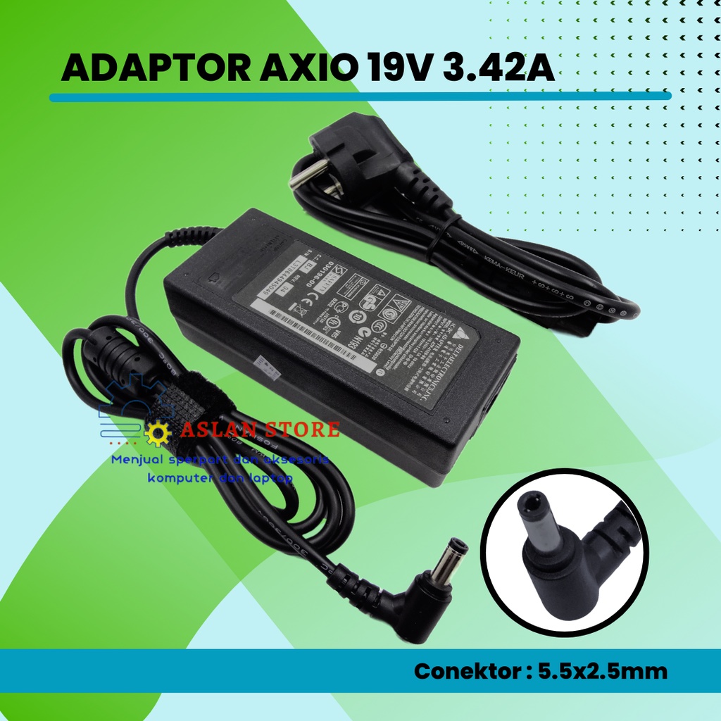 ORIGINAL Adaptor Adapter Charger Casan Axioo Zyrex (DELTA) 19V - 3.42A