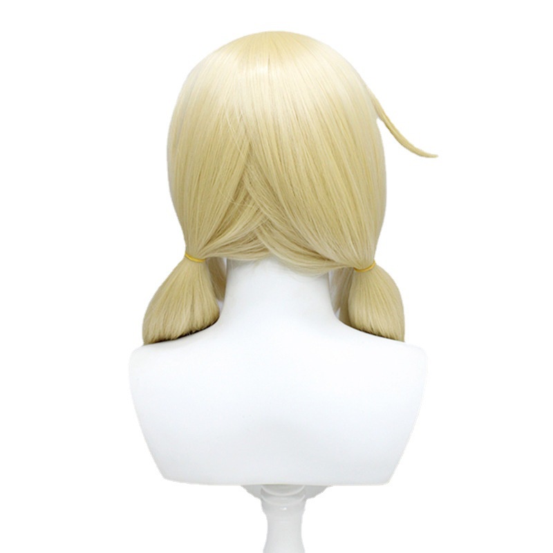 Wig cosplay Karakter Genshin Escape Sun Keli Double Ponytail Karakter Krem Muda Krem Wig Anime