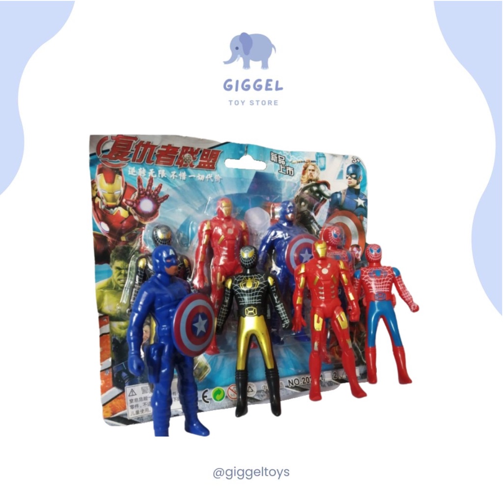 [ Giggel ] PROMO MAINAN ANAK LAKI LAKI 1 SET 4 PCS ROBOT SUPERHERO AVENGERS SNI / MAINAN ANAK MURAH