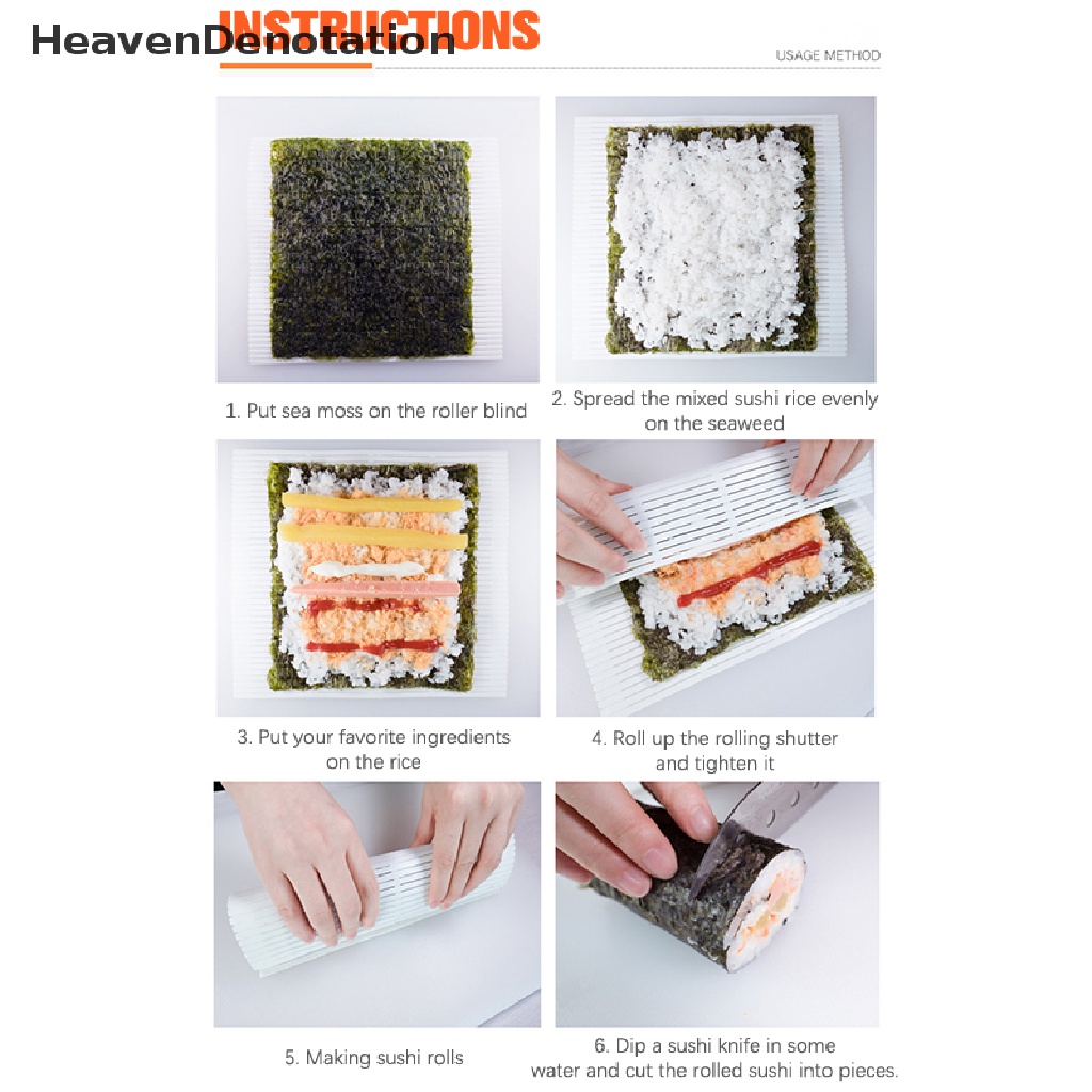 [HeavenDenotation] New Sushi Rolling Mat Non-Stick Alat Pembuat Sushi Roll Maker Alat Dapur HDV