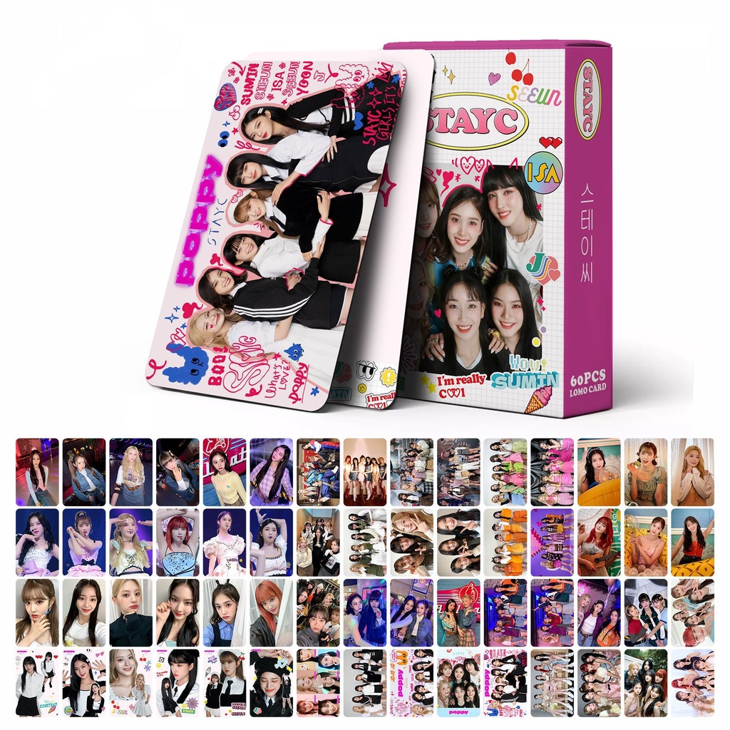 60pcs/box STAYC Japan Album POPPY Photocards Kartu Lomo Kpop Postcards