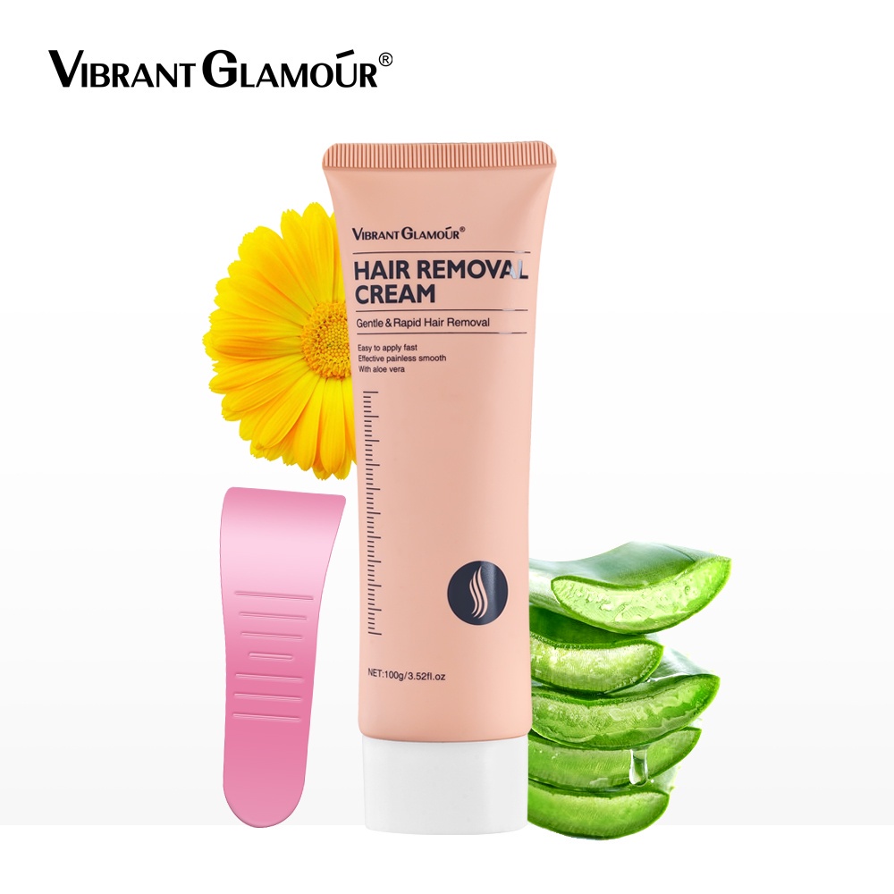 Vibrant Glamour Hair Removal Cream 100Gr - Krim Penghilang Bulu Perontok Bulu Permanen Untuk Ketiak/Lengan/Kaki/Rambut kemaluan