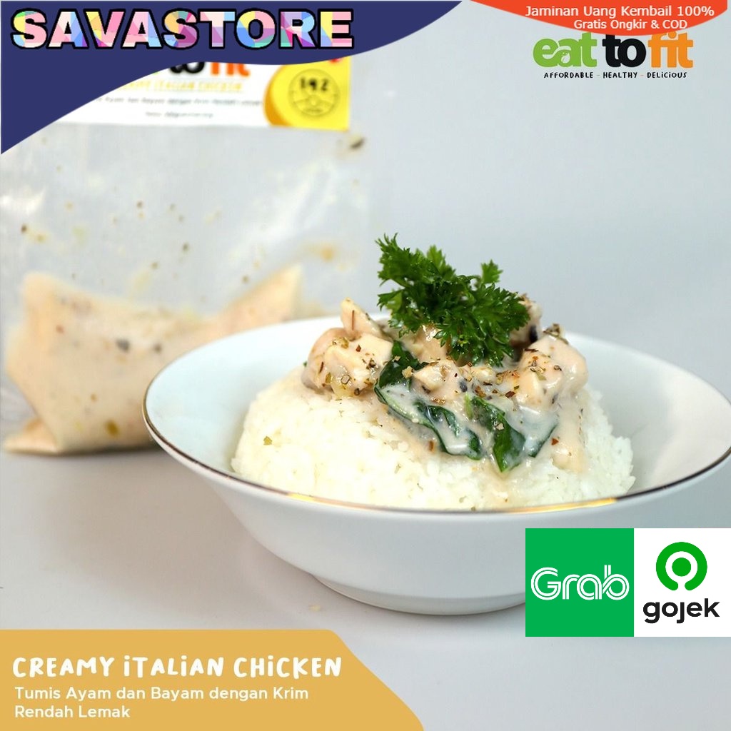 Ready To Eat Creamy Italian Chicken - Tumis Ayam dan Bayam dengan Krim Rendah Lemak