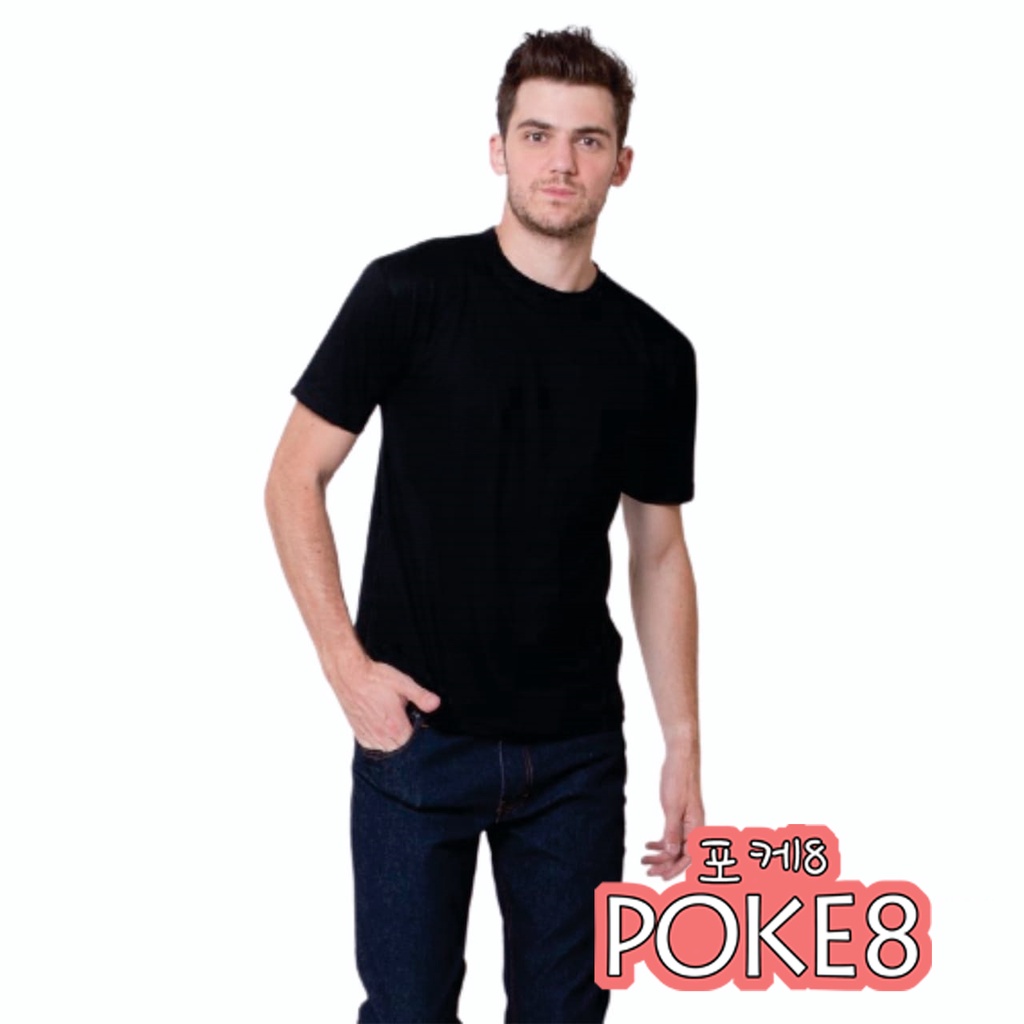 POKE8 - KAOS POLOS UNISEX / TEE / TSHIRT / TUMBLR / COTTON COMBED / PRIA WANITA COUPLE