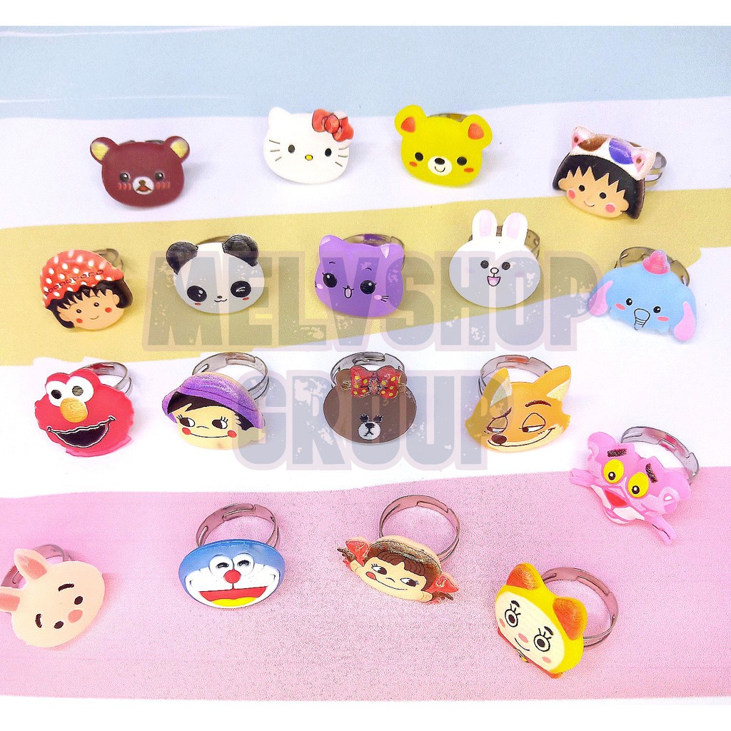 CINCIN ANAK KARAKTER PER BUAH PCS / MAINAN ANAK  / AKSESORIS / CINCIN MOTIF