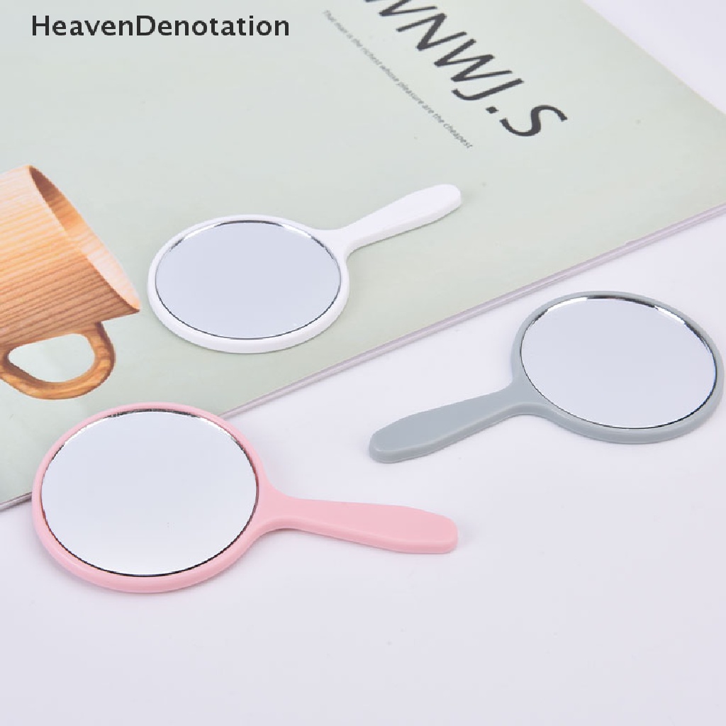 [HeavenDenotation] Cermin Rias Genggam Kaca Rias Bulat Dengan Gagang Hand Mirror Cosmetic HDV