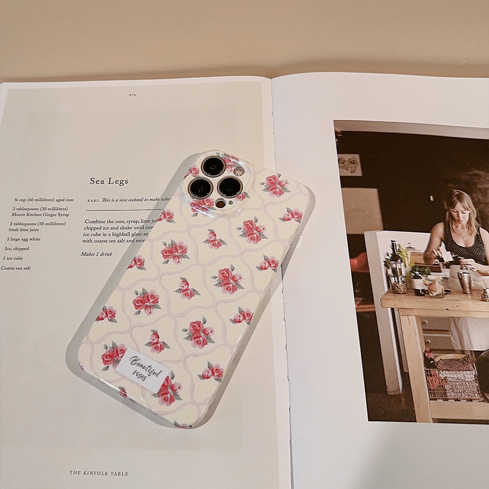 Ins Pink Flower Hard Shell Case Untuk Iphone SE 2020 7 /8 Plus 14x XR XM 11 12 13 PRO MAX Casing Pelindung Cove AT0050r
