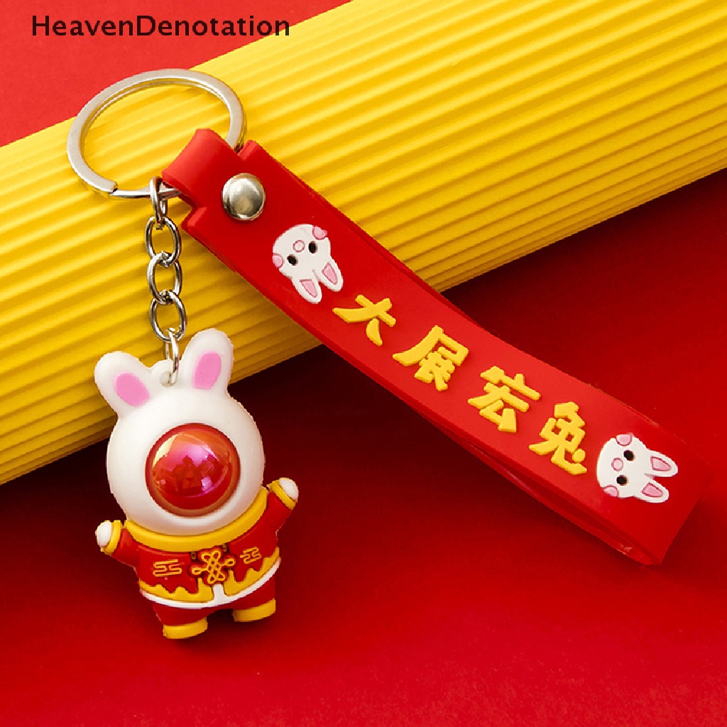 [HeavenDenotation] Gantungan Kunci Tahun Baru2023Gantungan Kunci Kelinci Lucu Bunny Aksesorisgantung Dekorasi Zodiak Cina Hewan Key Chain HDV