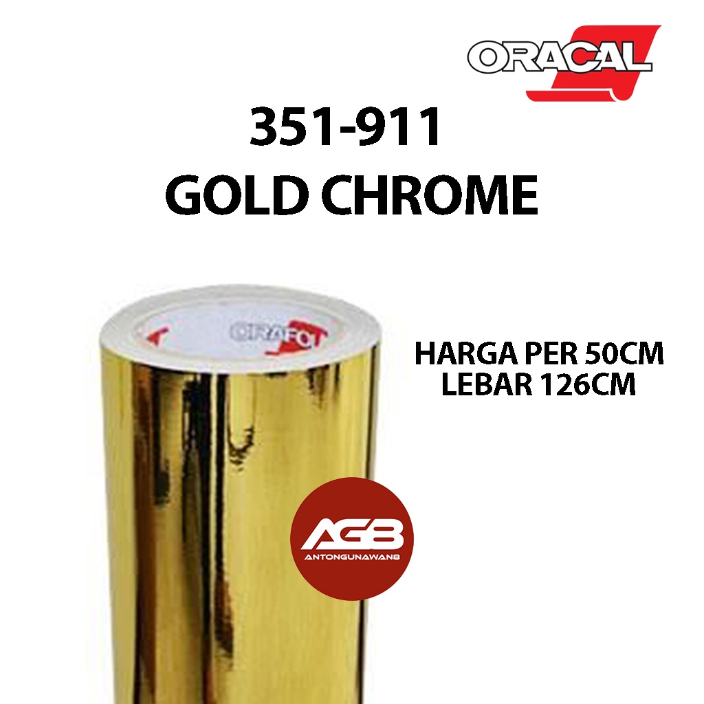 Sticker ORACAL 351 911 GOLD MIRROR CHROME Metalized Film Chrome Mirror Gold Sticker PER 50CM