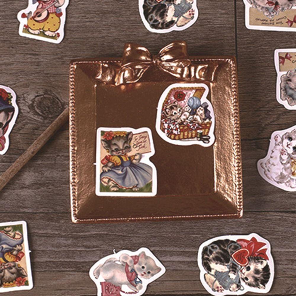 Agustin Kitty Stiker Hias DIY Gadis Scrapbooking Notebook Diary Stiker Album Alat Tulis Stiker