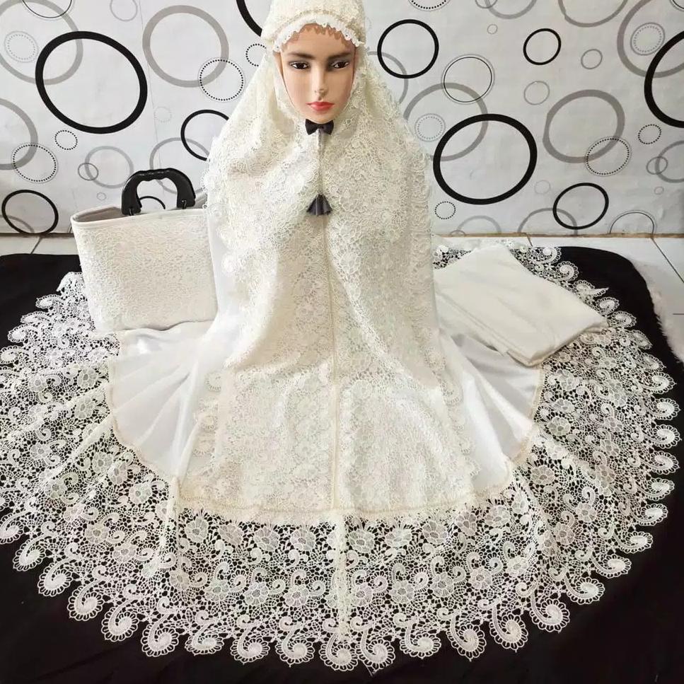 ☄ MUKENA PRADA RENDA KEONG MILLO MIKRO//MUKENA RENDA PRADA PRINCESS MURAH TAS FULL RENDA ✳