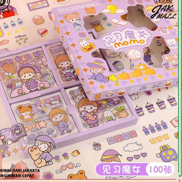 

id0r5Qf 100 Lembar Stiker Motif Kartun Korea Lucu Anti Air Dekorasi Handbook Scrapbook DIY JM