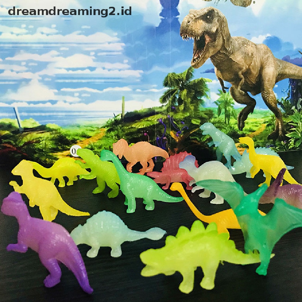 16pcs/set Luminous Noctilucent Dinosaur Toys Glow In The Dark Dinosaurs