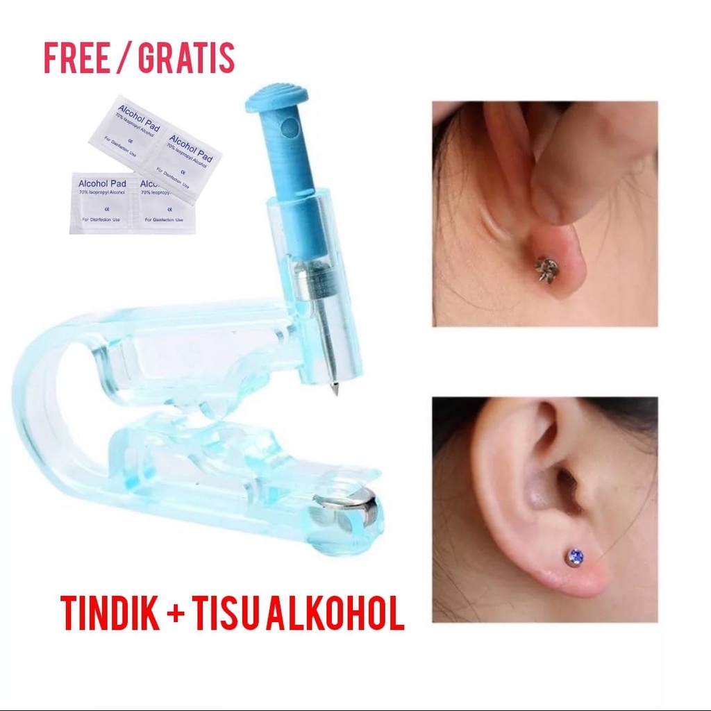 tindik telinga steril 1x pakai jarum pelubang telinga disposeable ear piercing