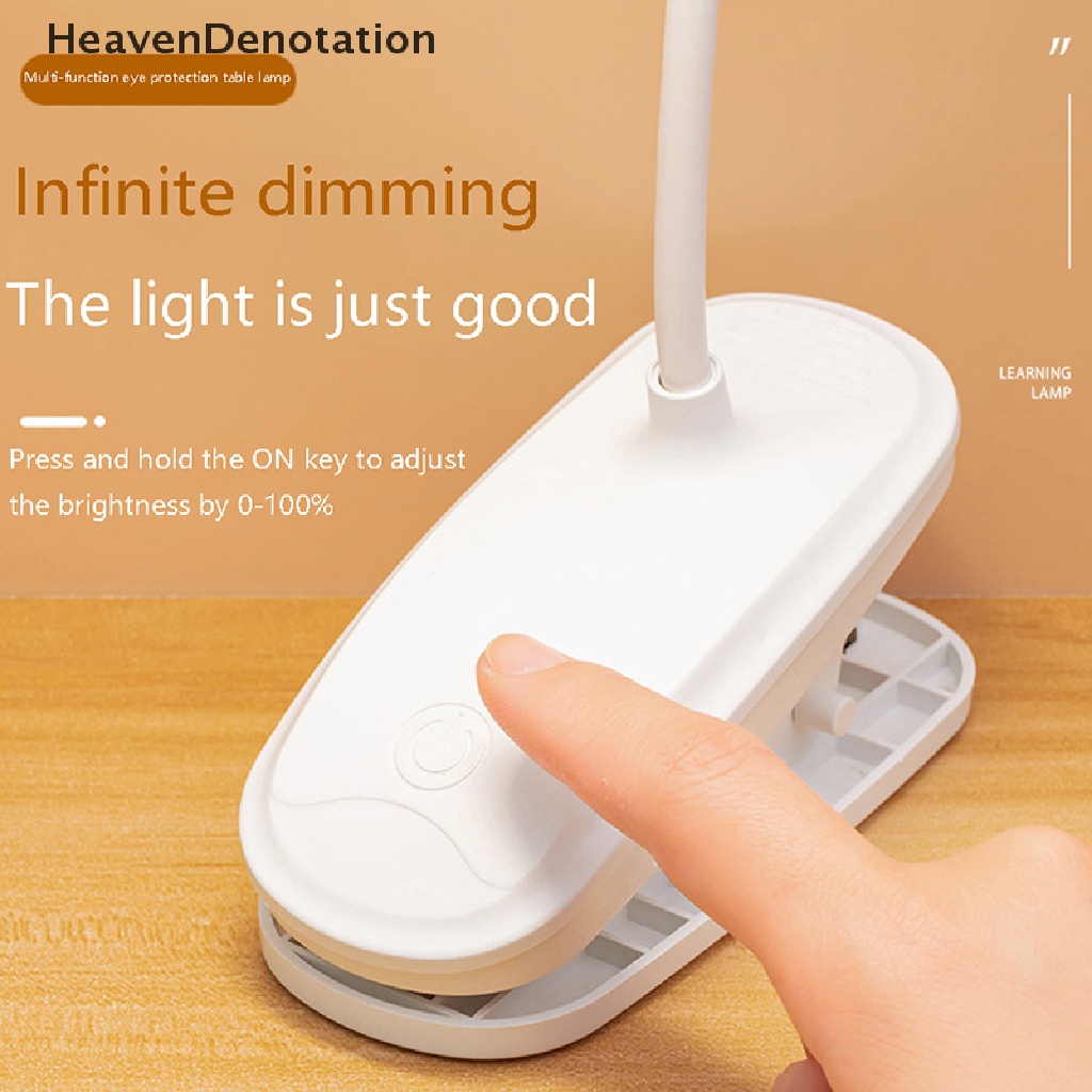 [HeavenDenotation] Lampu Meja Dengan Klip Peredupan Stepless Lampu Led Rechargeable Bedside Night Light HDV